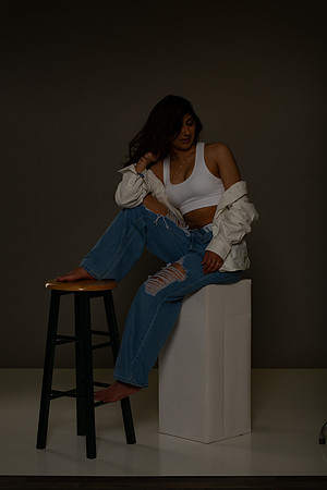 111-Natalie White Shirt Ripped Jeans