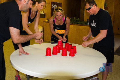 picture of stacking red Solo cups at Elkhart Amazing Race 2014