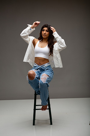 46-Natalie White Shirt Ripped Jeans