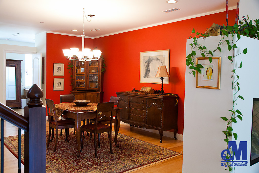 photograph of the red dinning room