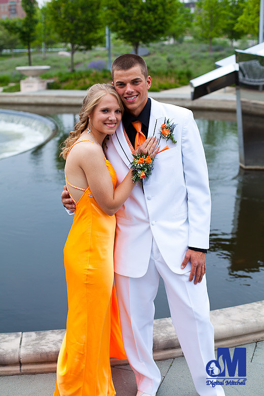 prom dress and white tux photograph
