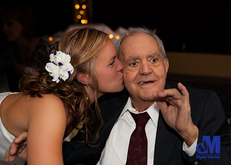 Photograph of Grandfather and bride at wedding