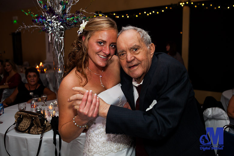 Photograph of dancing Grandfather and Bride at wedding