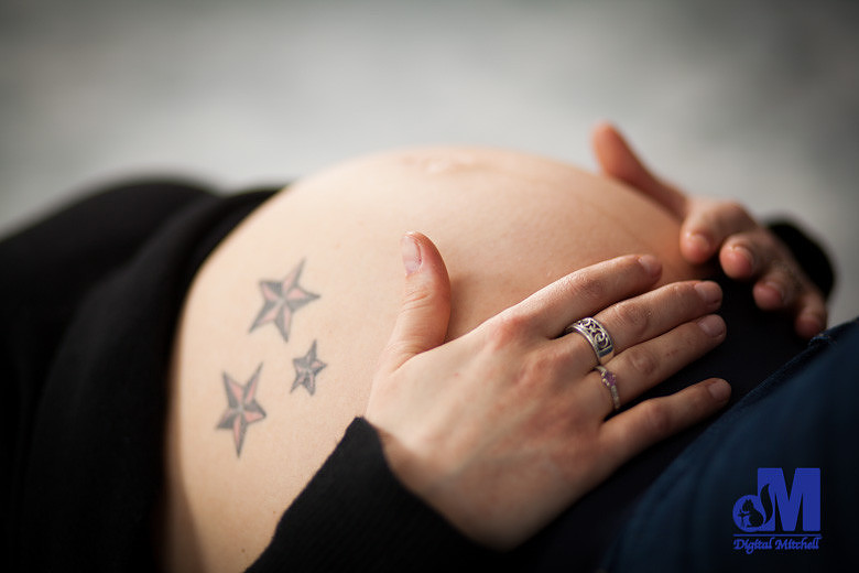 maternity photograph with tattoo