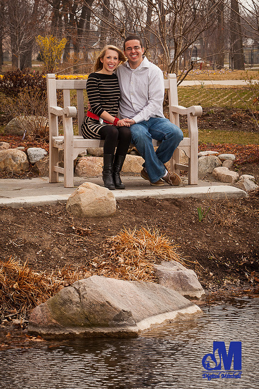 Photograph of Engagement in chair by water
