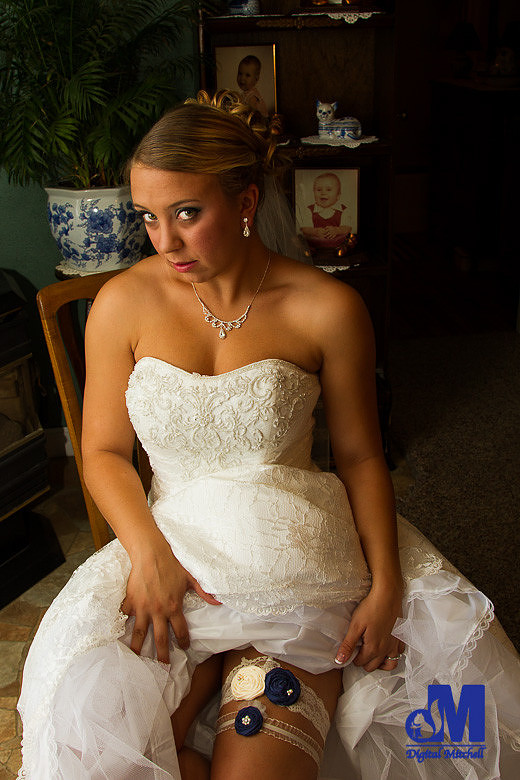 Photograph of bride and garters