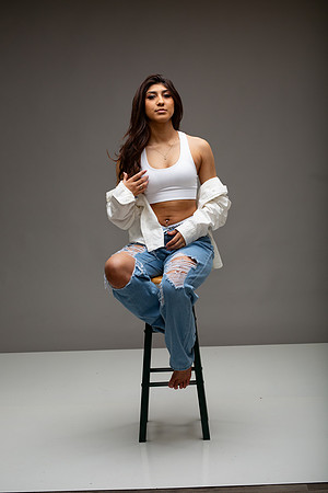 52-Natalie White Shirt Ripped Jeans