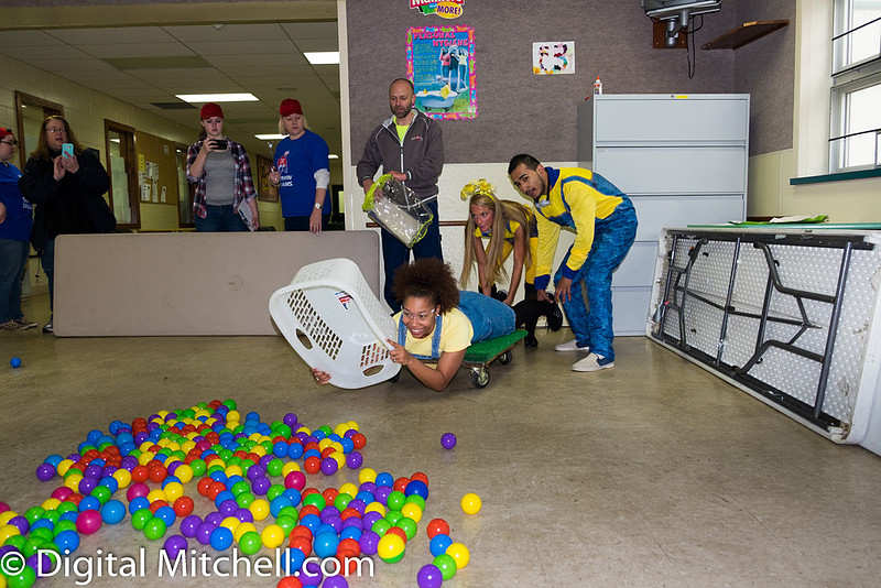 photograph of racers dressed like Minions