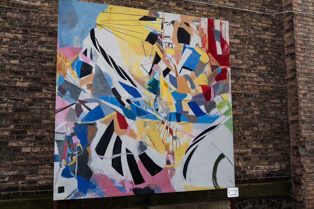picture of large abstract painting outside