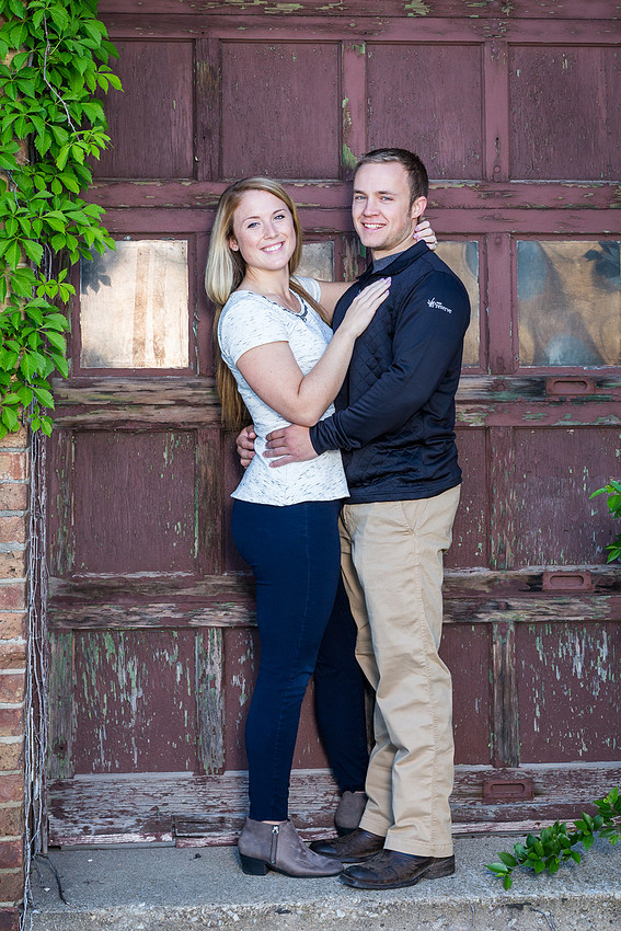engagement photograph of guy and gal embracing