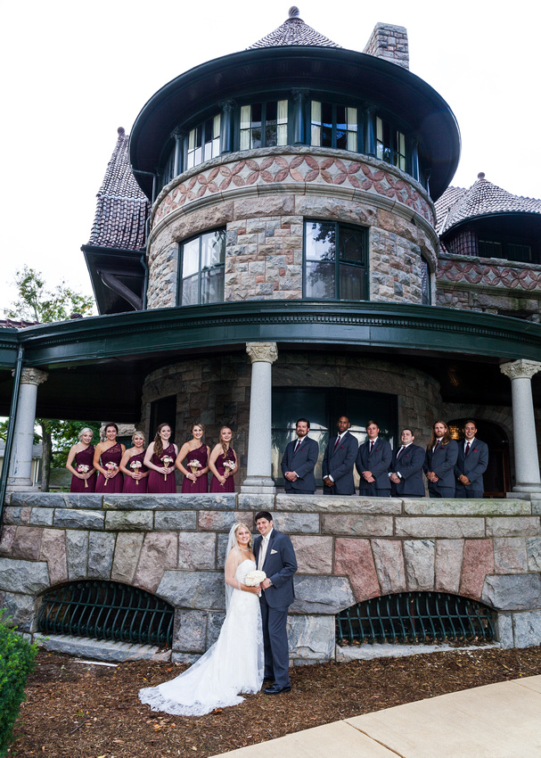 photograph of the wedding party at the Oliver Plow house