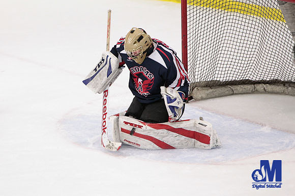 Photographing the goalie.