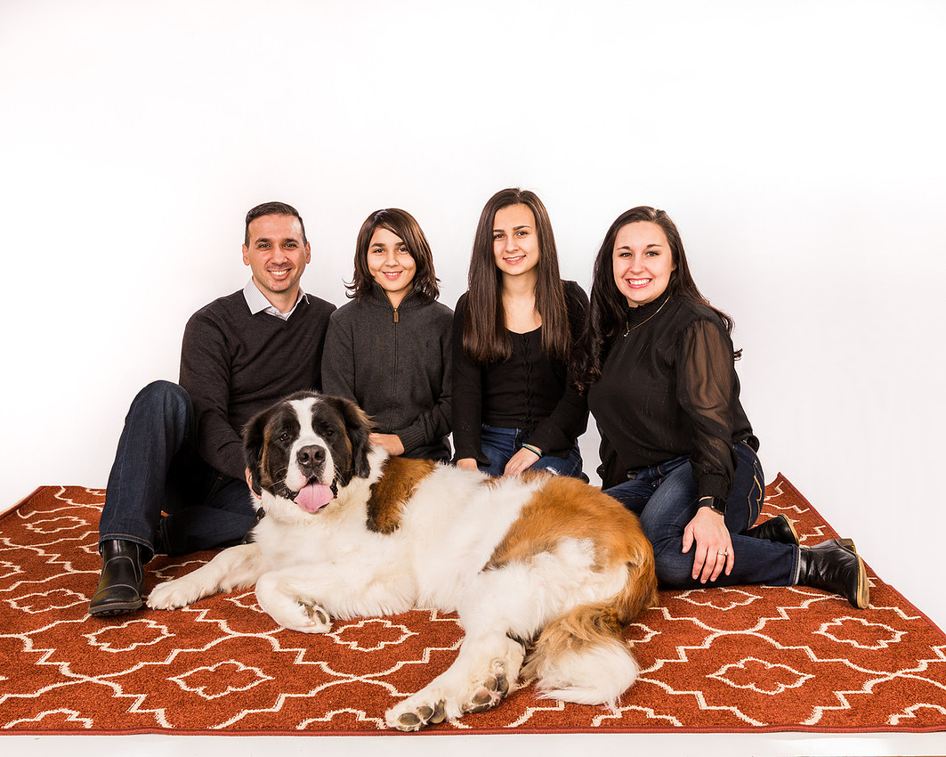 picture of st. bernard with family