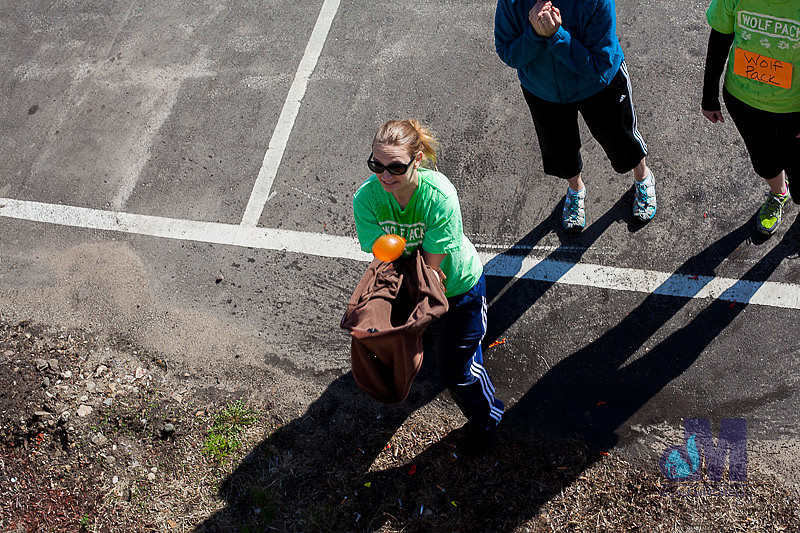 picture of catching the water balloon at the Amazing Elkhart Race 2014