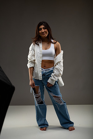 1-Natalie White Shirt Ripped Jeans