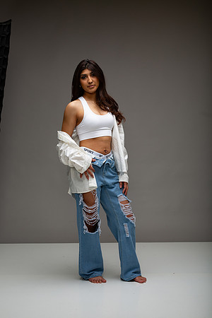 20-Natalie White Shirt Ripped Jeans