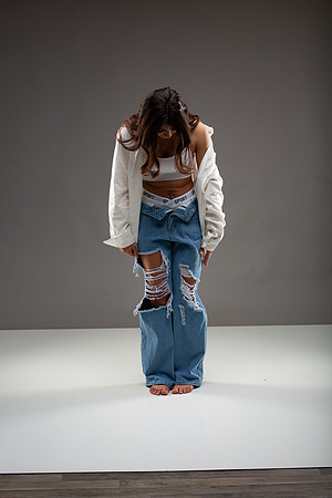 3-Natalie White Shirt Ripped Jeans