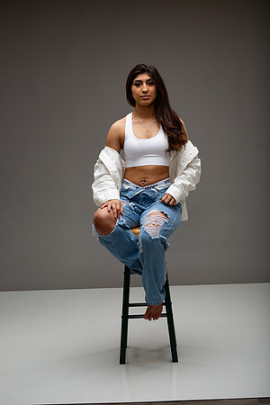 50-Natalie White Shirt Ripped Jeans