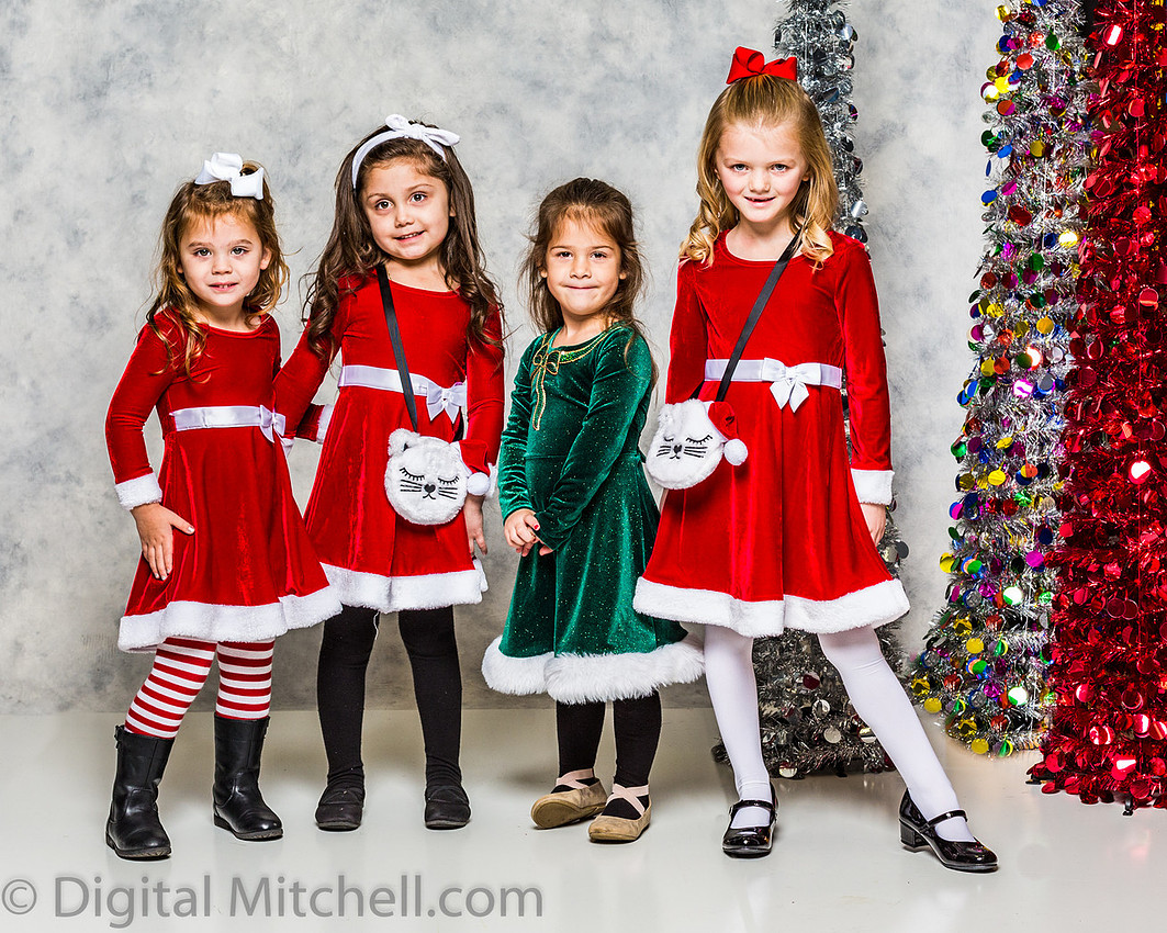 image of little girls in Christmas dresses