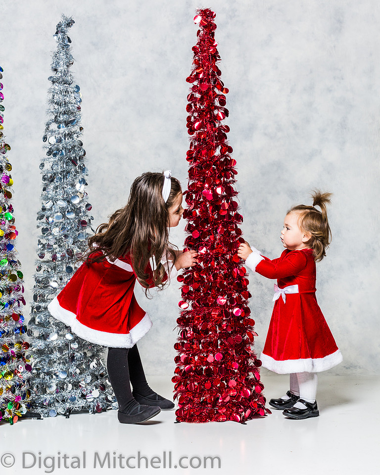 image of little girls in Christmas dresses