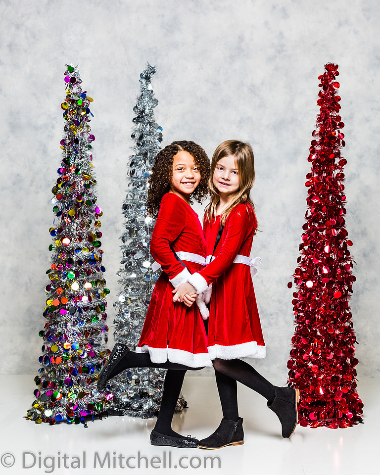 image of little girls in Christmas dresses