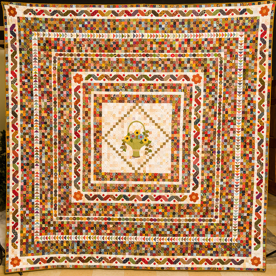 Image of a large hand made quilt