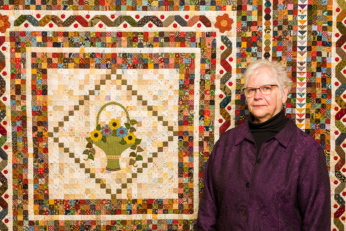 Image of a large hand made quilt