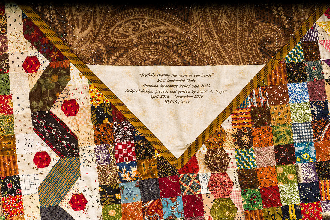 Image of a large hand made quilt