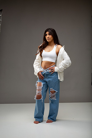 12-Natalie White Shirt Ripped Jeans
