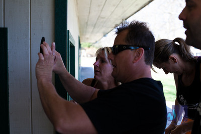 Reading instructions at Ideal Beach during the Elkhart Amazing Race 2014