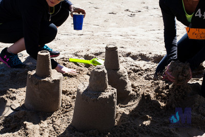 picture of finished sandcastles at Elkhart Amazing Race 2014