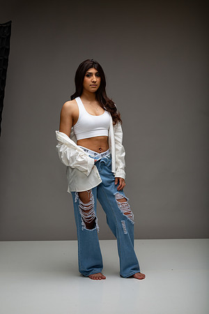 17-Natalie White Shirt Ripped Jeans
