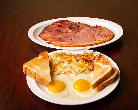 Giant Ham Steak and Eggs