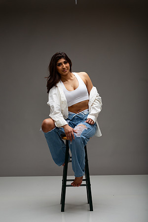 69-Natalie White Shirt Ripped Jeans