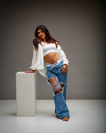 147-Natalie White Shirt Ripped Jeans-Edit