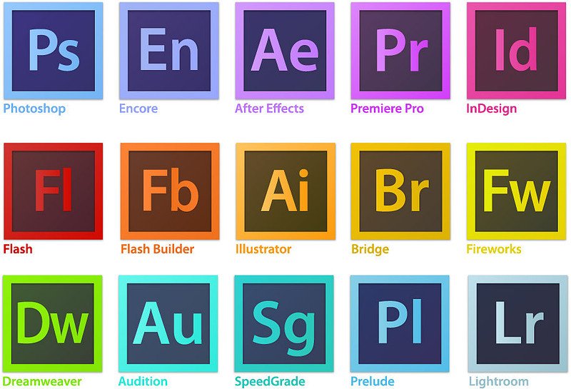 Adobe Creative Cloud Suite logos