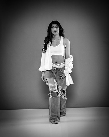 141-Natalie White Shirt Ripped Jeans
